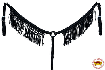 Horse Breast Collar Flat Braided Paracord With Fringes By Hilason